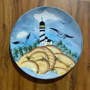Lighthouse Beach Scene Decorative Plate IAC International